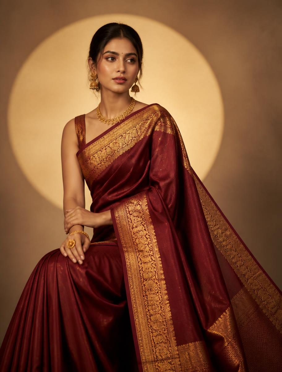Maroon Kanjivaram