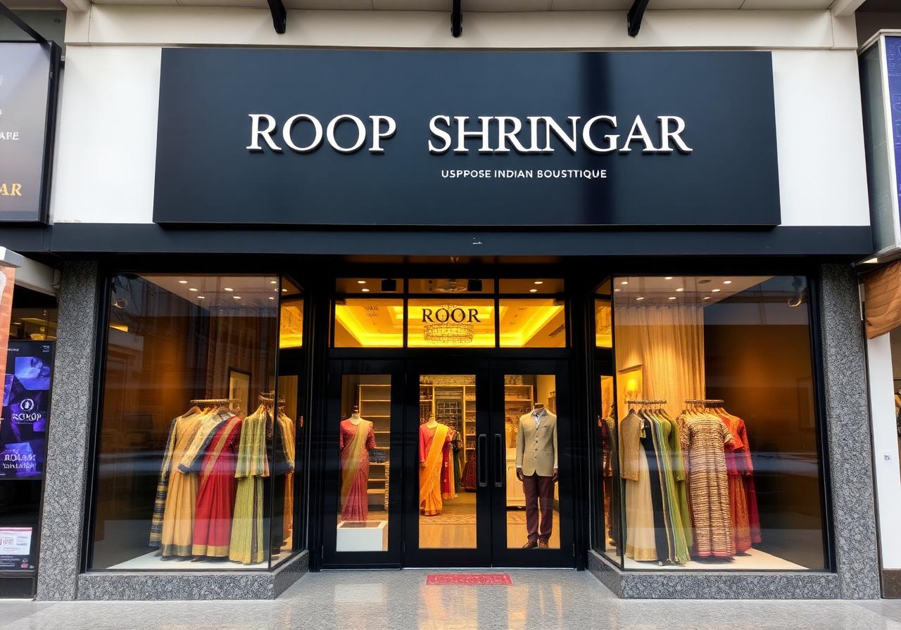 Roop Shringar boutique storefront in Surat